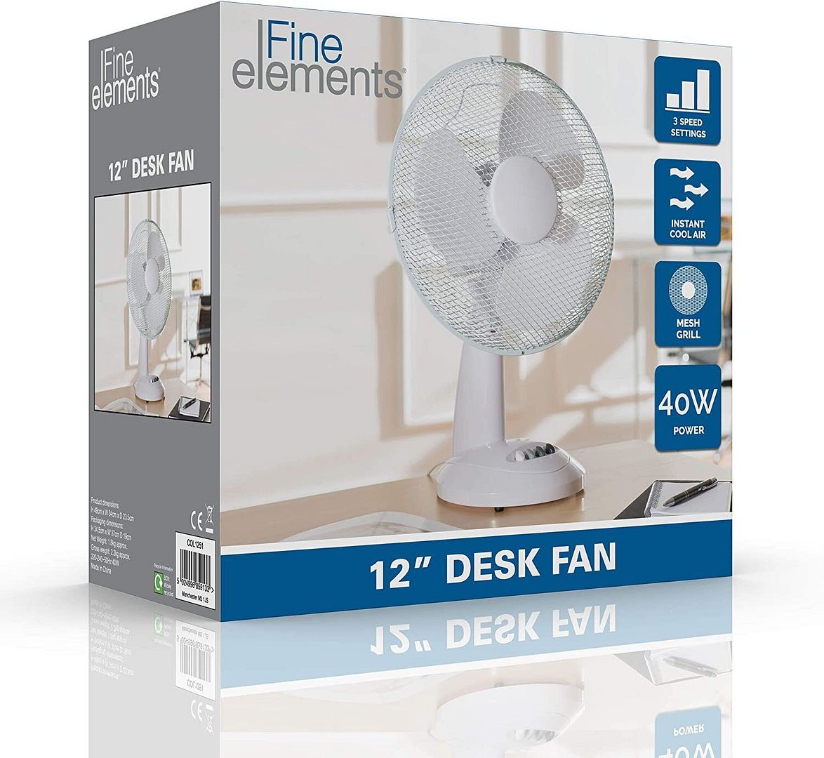 Fine Elements 12" Desk Fan 2.2kg