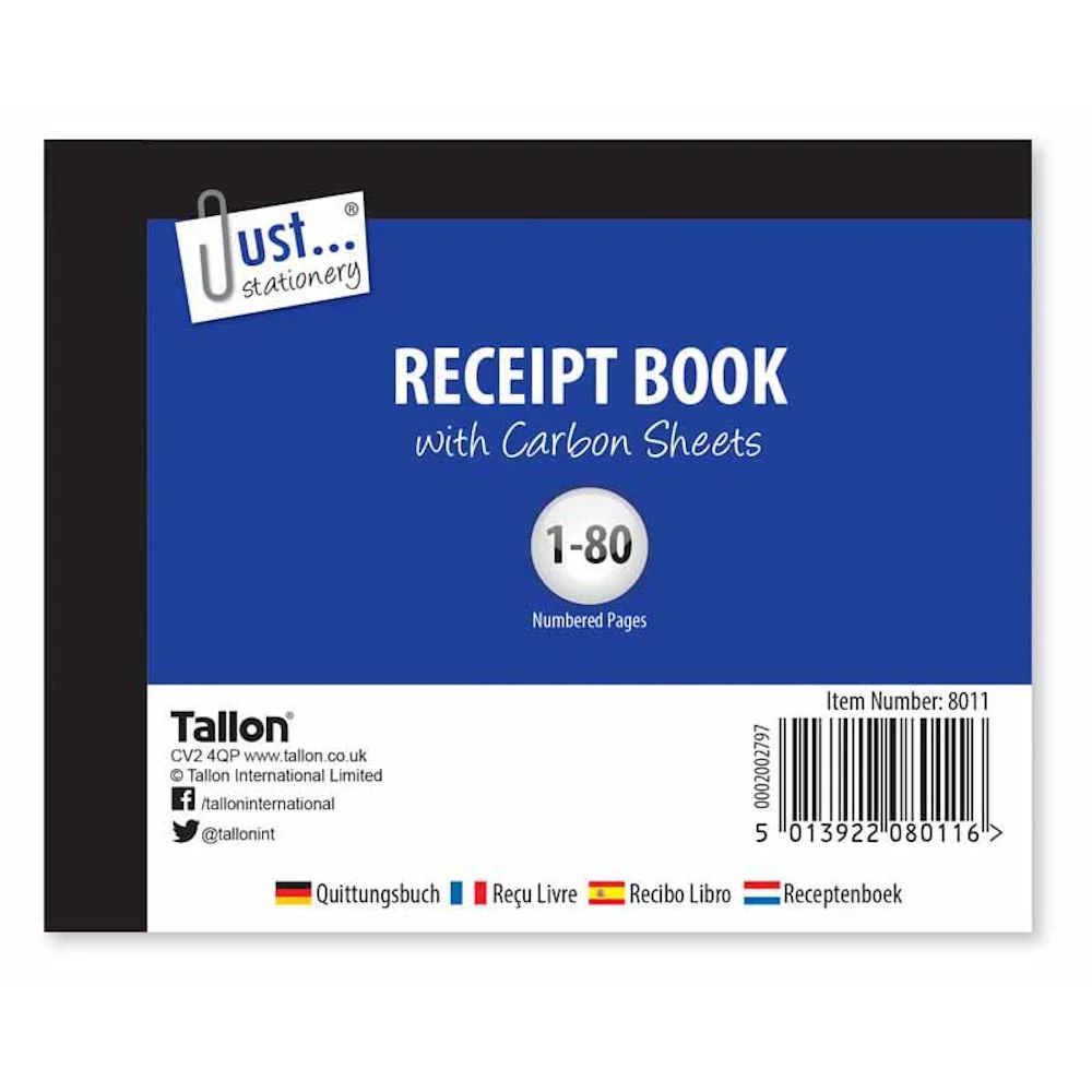 Receipt Book With Carbon Sheets (1-80)