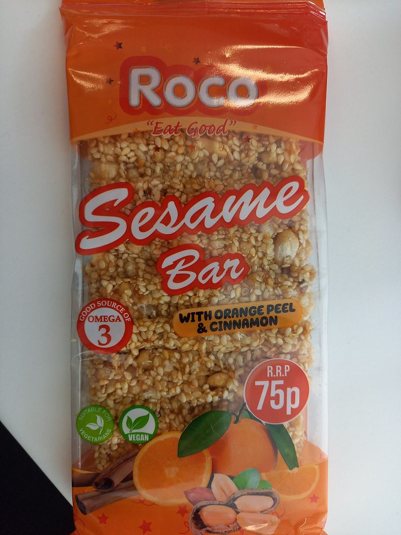 Roco Seasame Bar With Orange Peel & Cinnamon 50g