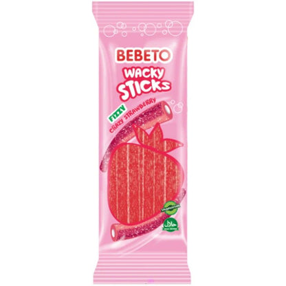 Bebeto Wacky Sticks Fizzy Crazy Strawberry 160g