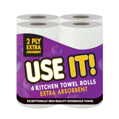 Use It! 4 Kitchen Towel Rolls (Extra Absorbent) ( Pack of 4)