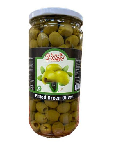 Village Pitted Green Olives 690g