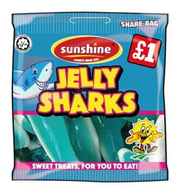 Sunshine Jelly Sharks Share Bag 120g