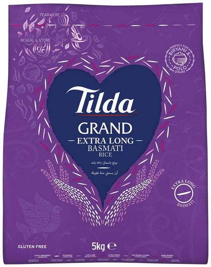 Tilda Grand Extra Long Basmati Rice Gluten Free 5kg