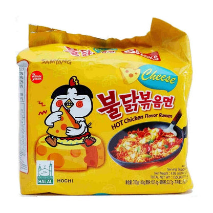 Samyang Buldak Cheese Flavour Hot Chicken Flavor Ramen 700g (140g x 5)