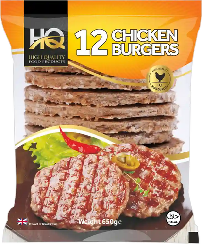 Hq 12 Chicken Burgers 650g