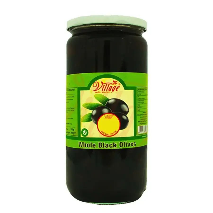 Village Whole Black Olives 700g