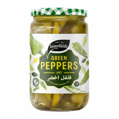 Greenfields Green Peppers Hot 720g