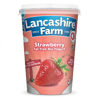 Lancashire Farm Strawberry Fat Free Bio Yougurt 450g