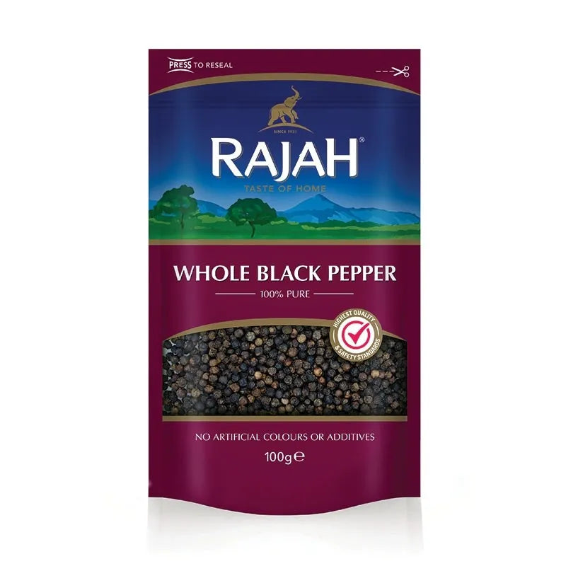 Rajah Whole Black Pepper 100g