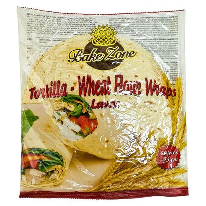 Bake Zone Tortilla Wheat Flour Wraps Lavas 6 Pieces 330g