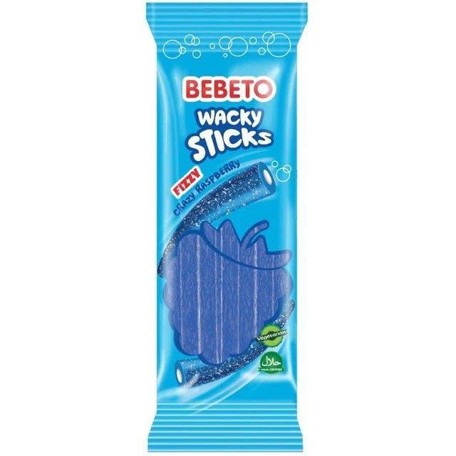 Bebeto Wacky Sticks Fizzy Crazy Raspberry 160g