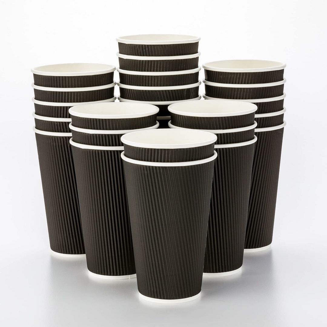 Black Paper Ripple Cups (25 pcs)