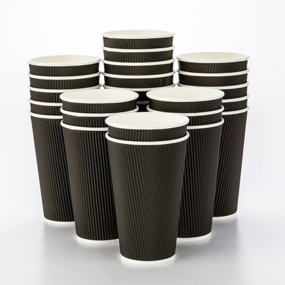 Black Paper Ripple Cups (25 pcs)