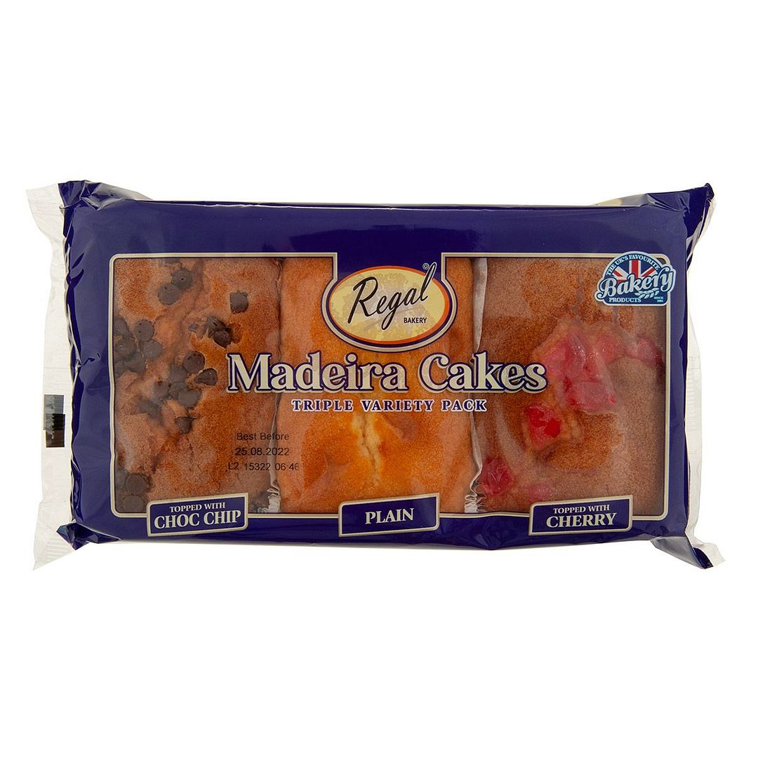 Regal Madeira Cakes Triple Variety Pack (Choc Chip/Plain/Cherry)