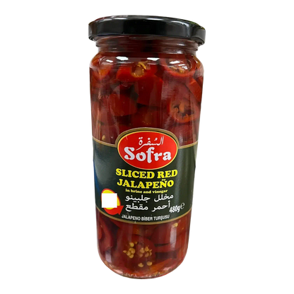 Sofra Sliced Red Jalapeno In Brine And Vinegar 480g