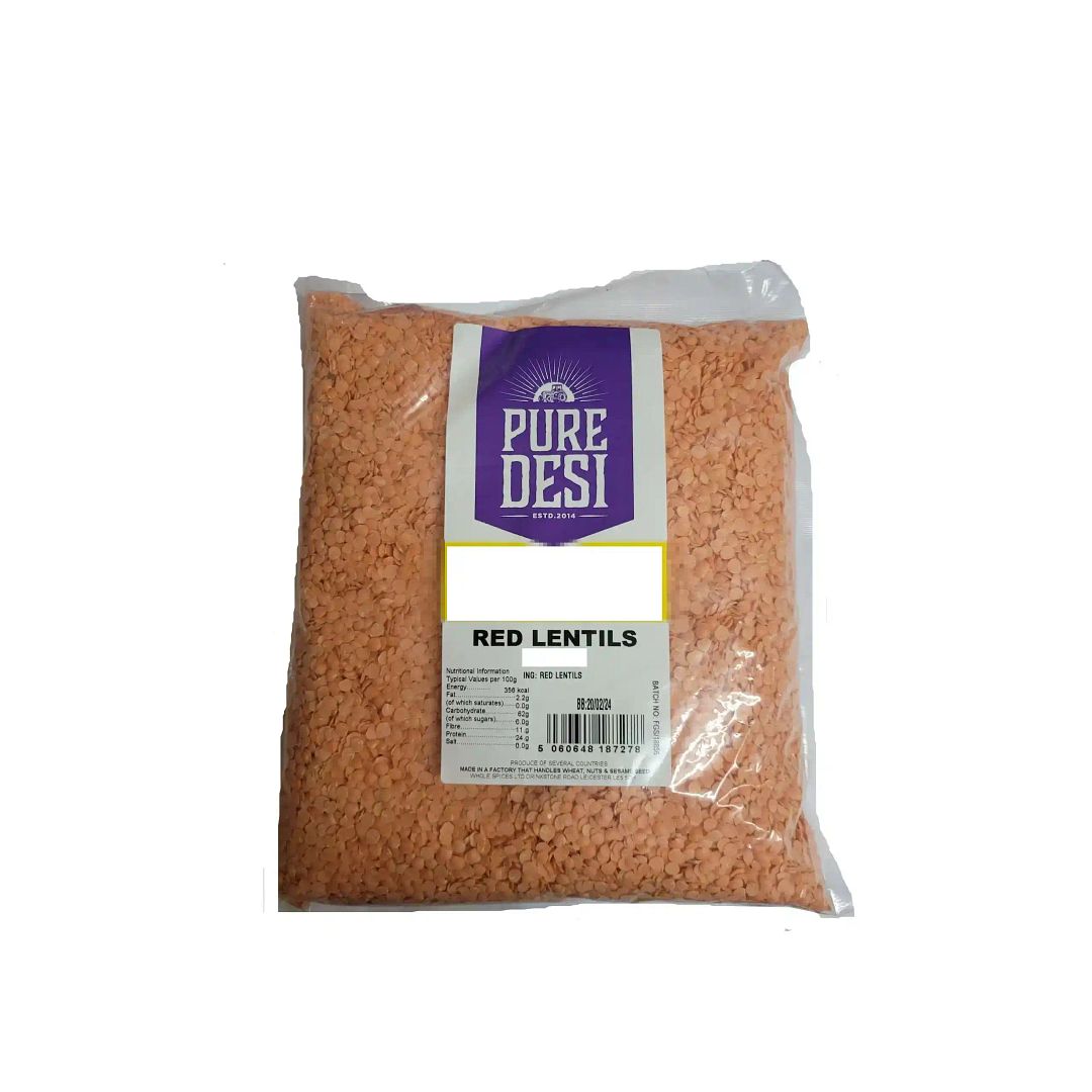 Pure Desi Red Lentils 500g