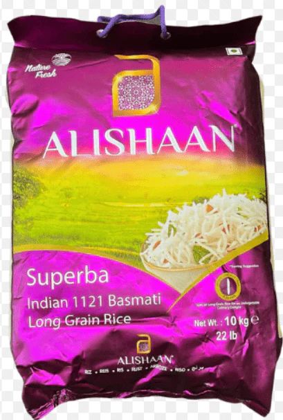 Alishaan Indian 1121 Basmati Long Grain Rice 10kg