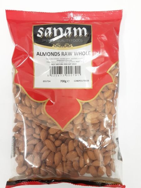 Sanam Almonds Raw Whole 700g