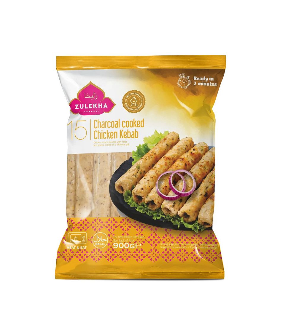 Zulekha Charcoal Cooked Chicken Kebab 900g